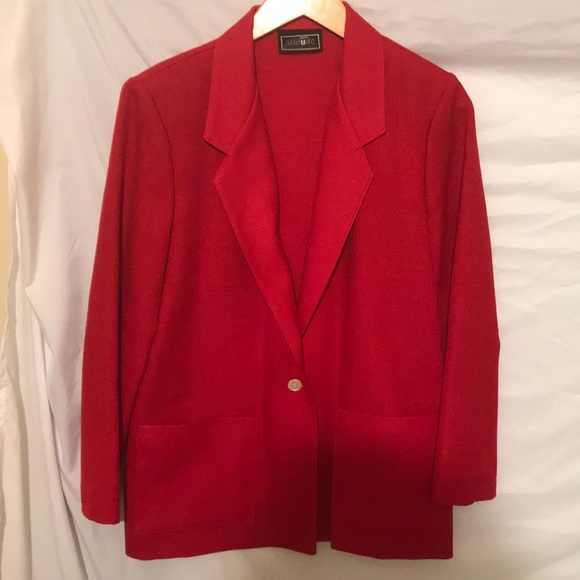 Red Blazer and Skirt Set - Picture 2 of 6